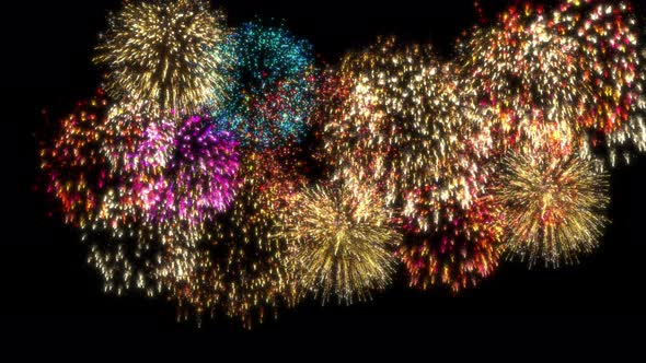 Colorful Fireworks Display Background For Celebration 2
