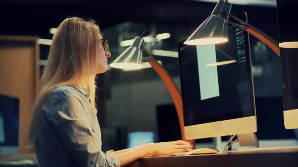 Serious Online Trader Work With Stock Market Data. Lawyer Analyzing Charts Report. Workplace. alt