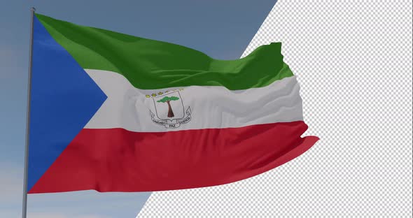 flag Equatorial Guinea patriotism national freedom, seamless loop, alpha channel alt