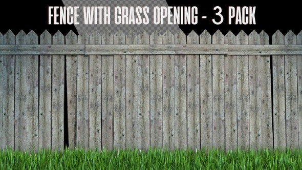 3D Wood Fence With Grass Opening - 3 Pack