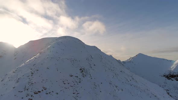 Snowy Mountain Aerial View in the Winter alt
