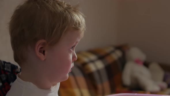 Little Boy Watching Cartoons TV alt