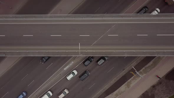 Top View of the Road Junction and Bridges