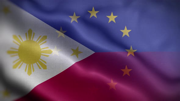 EU Philippines Flag Loop Background 4K