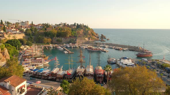 Port in the Kaleici Old Town of Antalya at Sunset Turkey