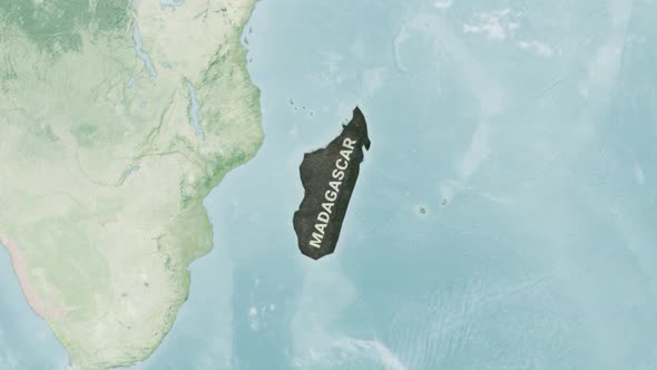 Globe Map of Madagascar with a label