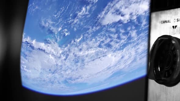 Earth from Space on a Retro Television. alt