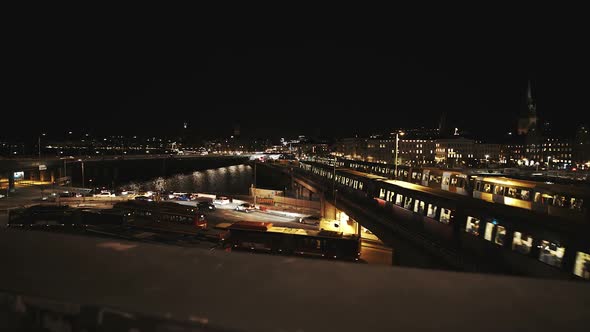 A dolly shot over one of Stockholms most famous landmarks. From Slussen you can see the town hall, o alt