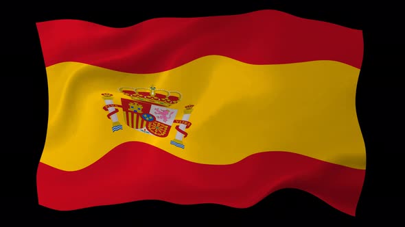 Spain Flag Wavy National Flag Animation