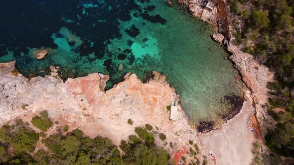 Cala Xuclar beach in Ibiza, Spain alt