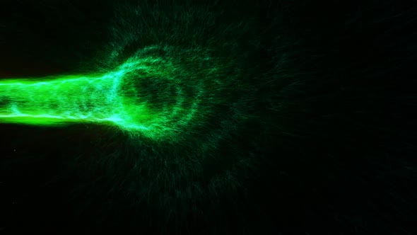 Animation of a warp tunnel in outer space travelling at the speed of light. alt