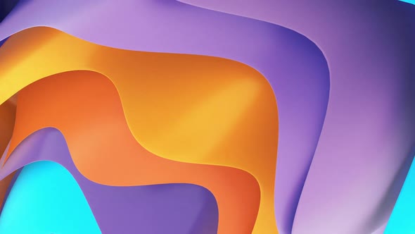 Abstract Wavy Colorful 3d Shapes