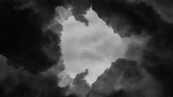 4kpoint of view, moving outward from the dark cumulonimbus cloud alt