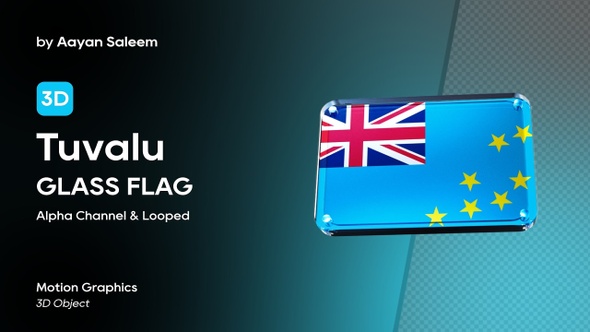 Tuvalu Flag 3D Glass Badge alt