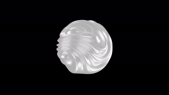 3D white waving sphere