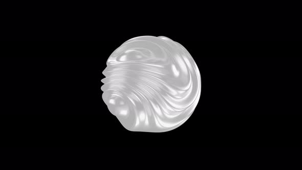 3D white waving sphere alt