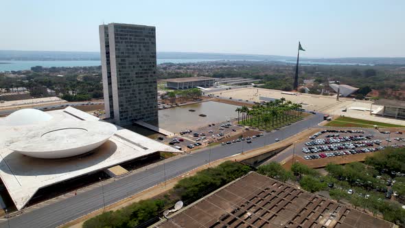 National Congress building at downtown Brasilia Brazil. alt