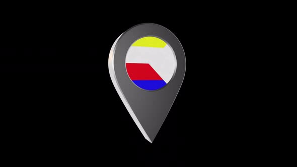 3d Animation Map Navigation Pointer With Flag Of Martin (Slovakia) With Alpha Channel - 2K alt