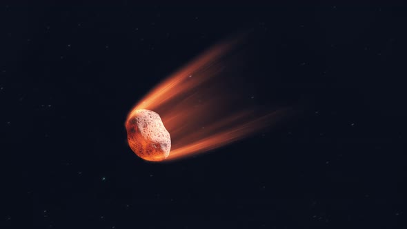 Asteroid Burning Up Entering the Atmosphere