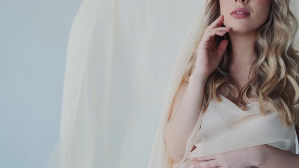 Adorable Attractive Pregnant Girl Looking in Camera alt