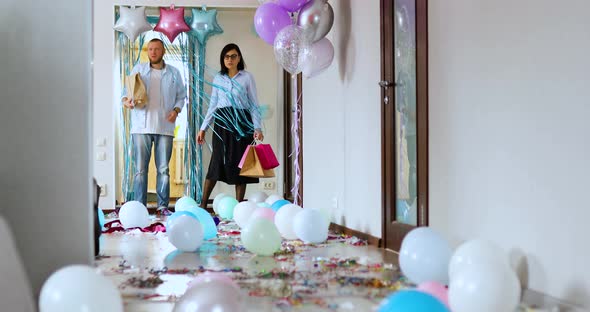 Parents come back home in shock of After party chaos, messy in livving room alt