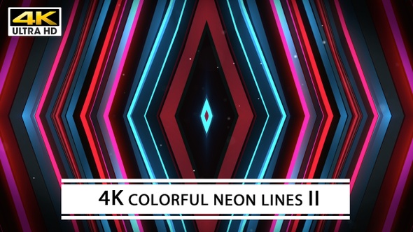 4K Colorful Neon Lines II