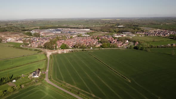Meon Vale Village And Industrial Site Warwickshire Aerial View Spring Season 2021