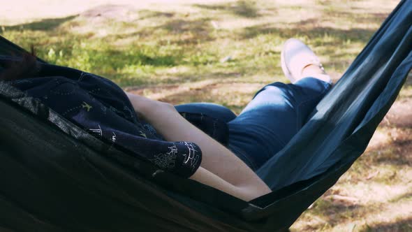 Relax on a Warm Summer Day in a Cozy Corner for Outdoor Recreation in a Reclining Position in a alt