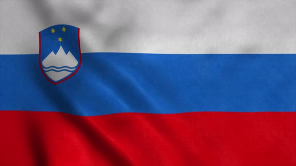 Flag of the Republic of Slovenia Waving in Wind alt