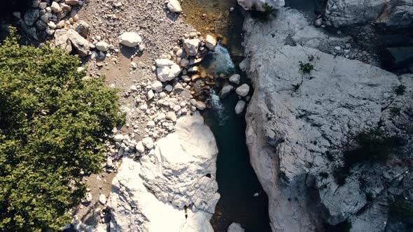 Mountain Stream Rocky Relief at Sunset alt