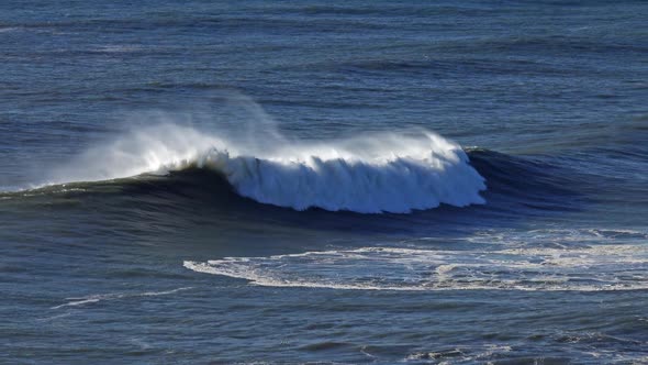 Large Wave Rolling on Surface of Stormy Ocean alt