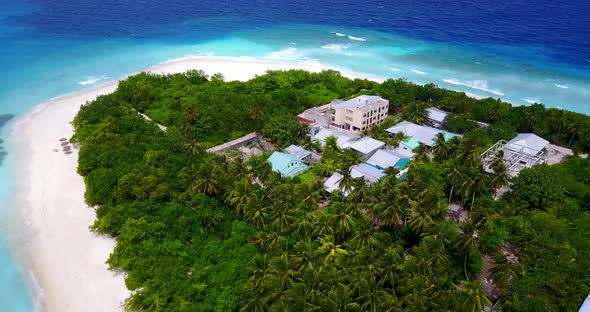 Beautiful overhead tourism shot of a sunshine white sandy paradise beach and aqua turquoise water  alt