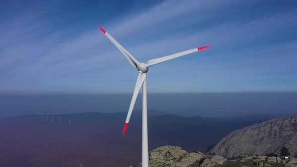 Green Energy Wind Turbines in the Mountains of Turkey alt