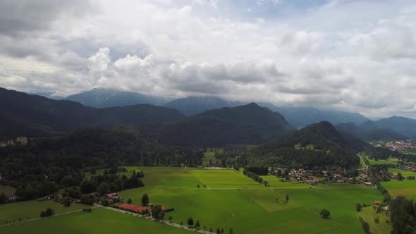 Panorama From the Air Forggensee and Schwangau Germany Bavaria alt