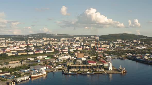 Aerial View of Murmansk in the Summer alt