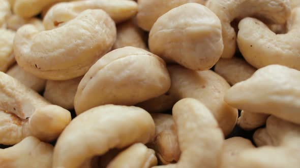 Closeup of Cashew Nuts Rotating