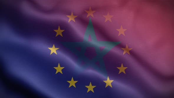 EU Morocco Flag Loop Background 4K