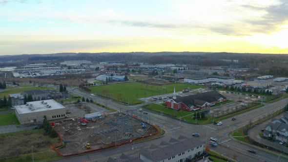 Drone Aerial View Of Kitchener Suburbs With Construction Site And   Inline Image Preview 