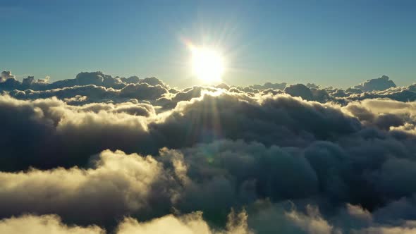 Aerial View of Clouds and Morning Sun alt
