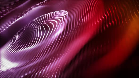 Abstract Glowing Purple and Red Fractal Wave Motion Background alt