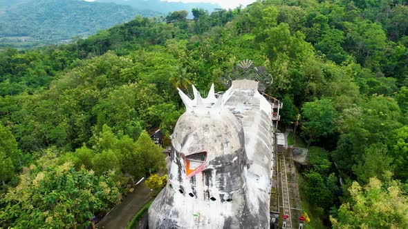 Aerial view of Chiken Church, a unique building on the hill of Rhema alt