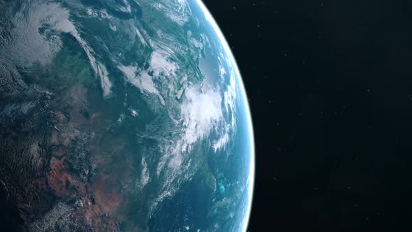 Planet Earth Seen From Orbit Before Revealing a Satellite in Orbit 