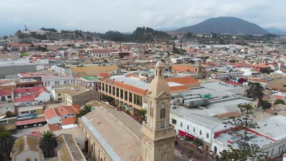Catholic Cathedral, La Serena, Church, Temple (Chile, aerial view) alt