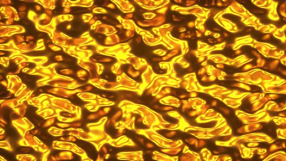 Volumetric wavy golden fluid. 3d animation render 4k footage, infinite loop alt