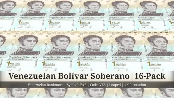 Venezuelan Bolívar Soberano | Venezuela Currency - 16 Pack | 4K Resolution | Looped alt