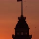 Close Up Silhouettes of The Maidens Tower and Galata Tower In Yellow Sunset - VideoHive Item for Sale