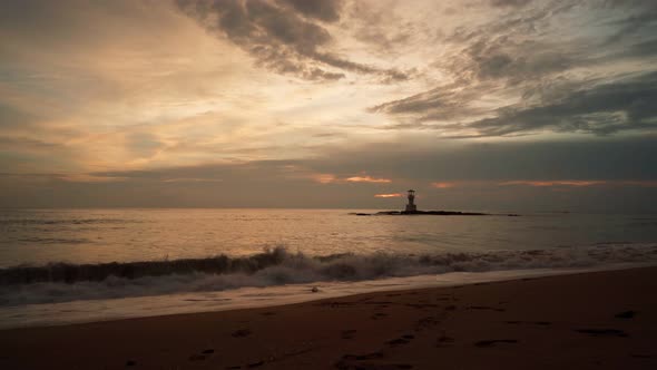 Famous Khao Lak Beach with Light Beacon or Lighthouse PhangNga Thailand alt