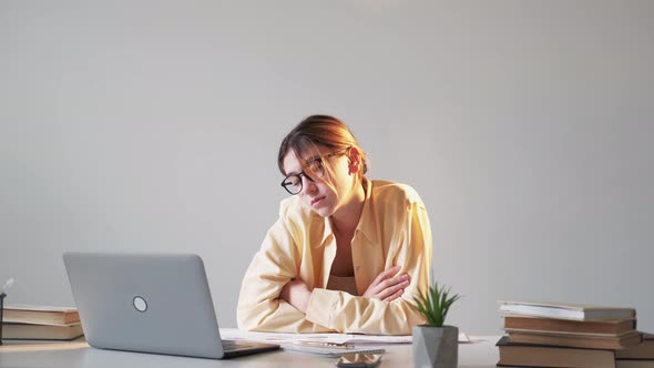 Boring Lesson Sleeping Woman Distance Education alt