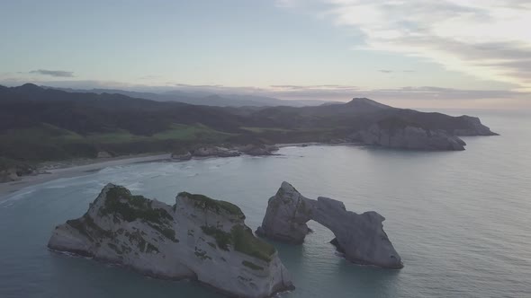 Aerial of spectacular coast alt