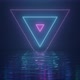 Shining Pink-blue Neon Triangles Over Water - VideoHive Item for Sale
